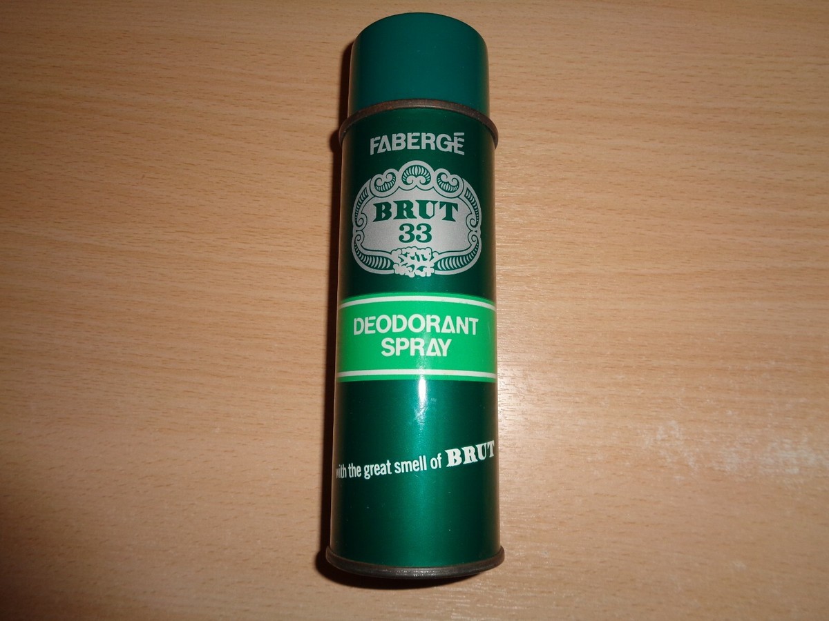 NEW VINTAGE FABERGE BRUT 33 DEODORANT SPRAY 205ml, RARE UK