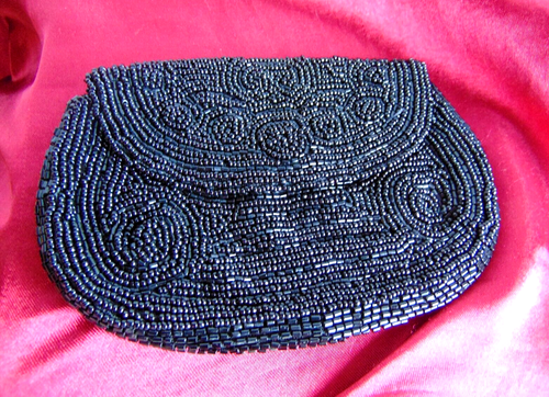 Sac Perlé Ancien De Soirée Bourse Aumonière Perles Art Deco Belle Epoque Purse