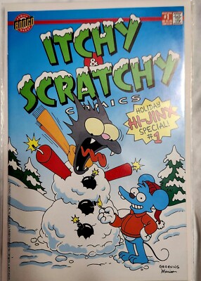 ITCHY & SCRATCHY'S HOLIDAY HI-JINX SPECIAL #1 1994 BONGO COMICS NEW, B&B