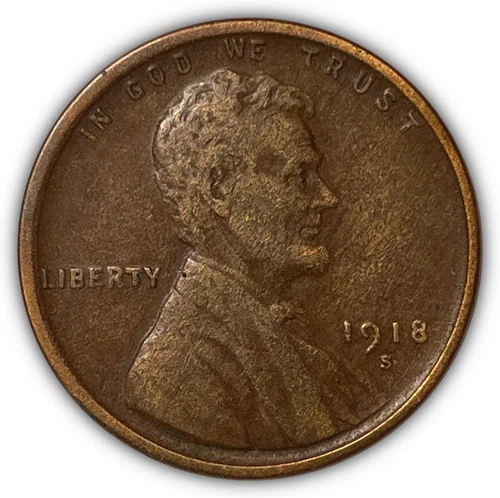 1918-S Lincoln Wheat Cent Extremely Fine XF Coin #6473
