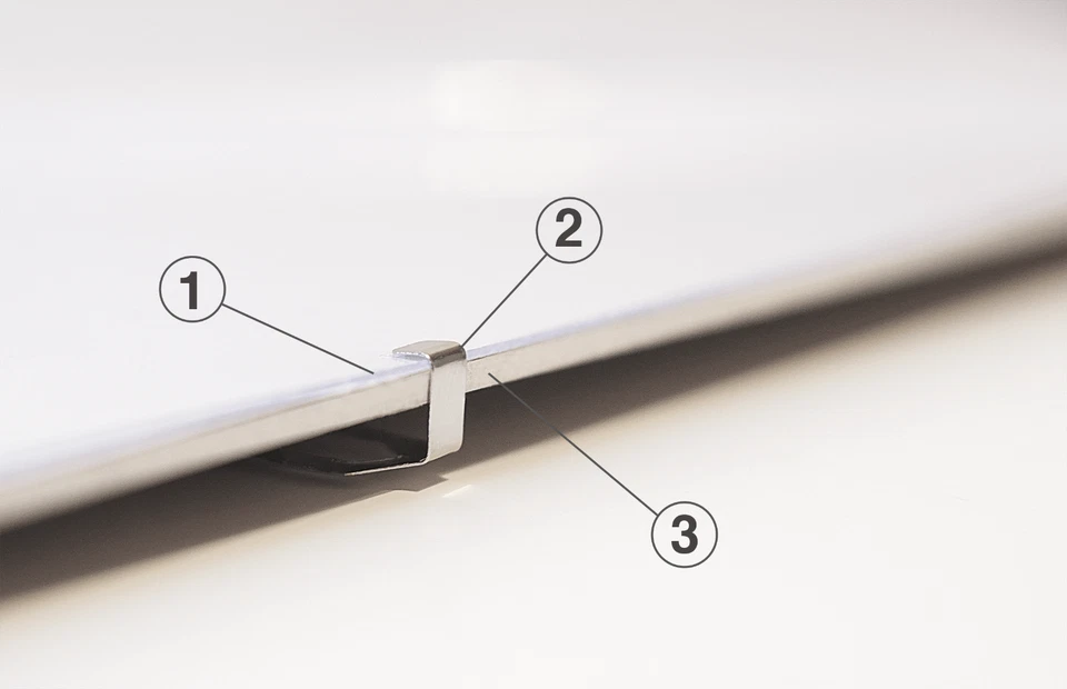  Rahmenloser Bilderrahmen Bildhalter Bildträger mit Clip Rahmen Kunstglas Plexi - Bild 4 von 4