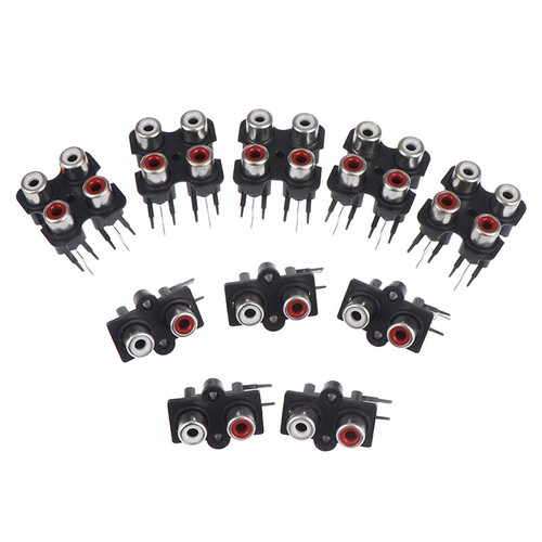 5Pcs 2/4 hole RCA Female Stereo audio Jack AV Audio input socket Connecto_ _ro