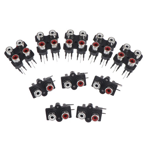 5Pcs 2/4 hole RCA Female Stereo audio Jack AV Audio input socket ConnectF~m' - Picture 1 of 10