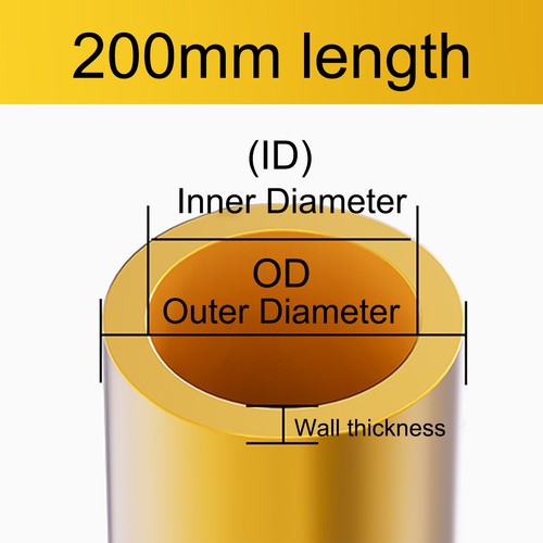 Brass Tube 2mm 3mm 4mm 5mm 6mm 7mm 8mm 9mm 10mm 11mm 12 to 80mm O.D x 200mm long - Bild 3 von 7