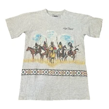 VINTAGE High Desert Shirt Mens Small Gray Native Americans Habitat 1991 91