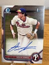 2022 1st Bowman Chrome Gavin Tonkel Prospect RC 1 Auto Phillies SP Rookie 🔥⚾️💪
