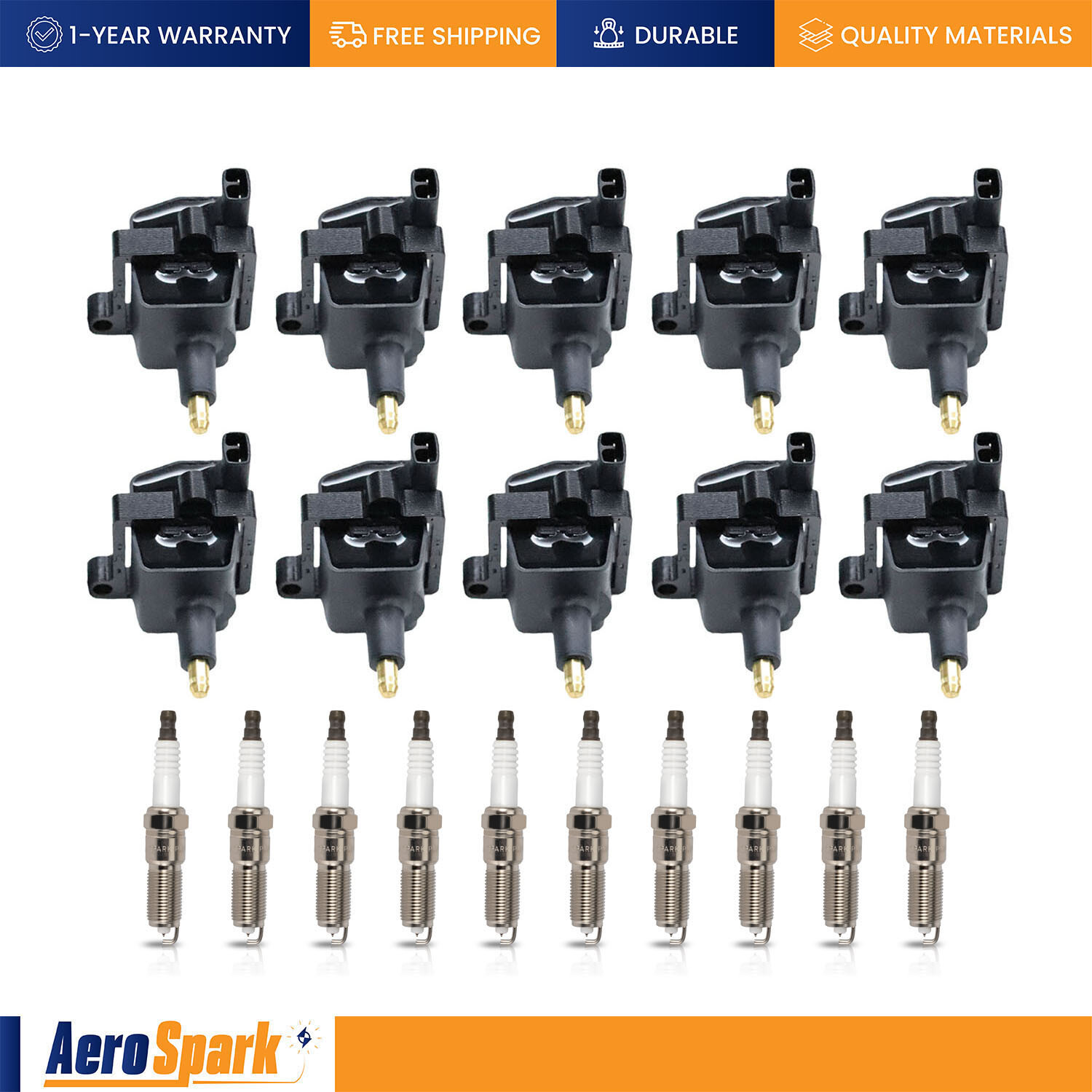 10pcs Ignition Coil  10 Iridium Spark Plug for Dodge Viper SRT Viper 8.4L UF642