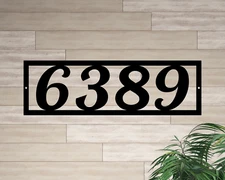 Custom Horizontal Address Sign, Metal House Number Sign, 4 inch tall
