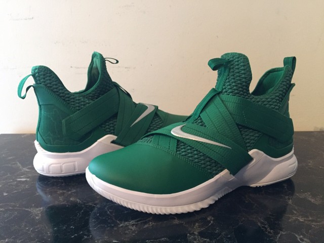 lebron green and white shoes