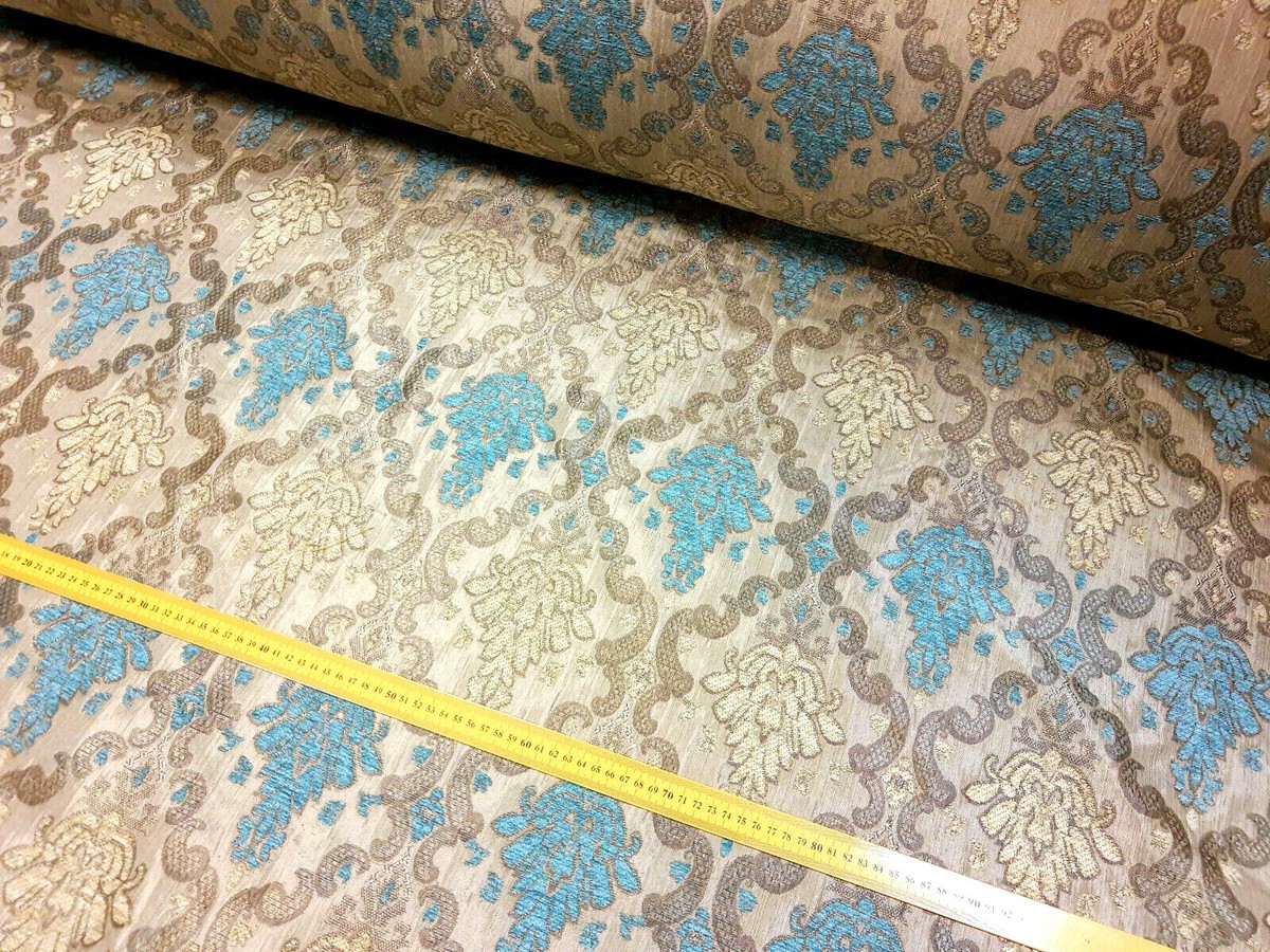Jacquard-Bezugsstoff Barock Ranken – Meterware 150 Cm Breit – Baumwolle/Polyester, Gold