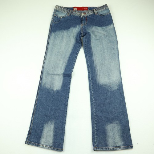 Ecko Red Blue Denim Flared Jeans Women 