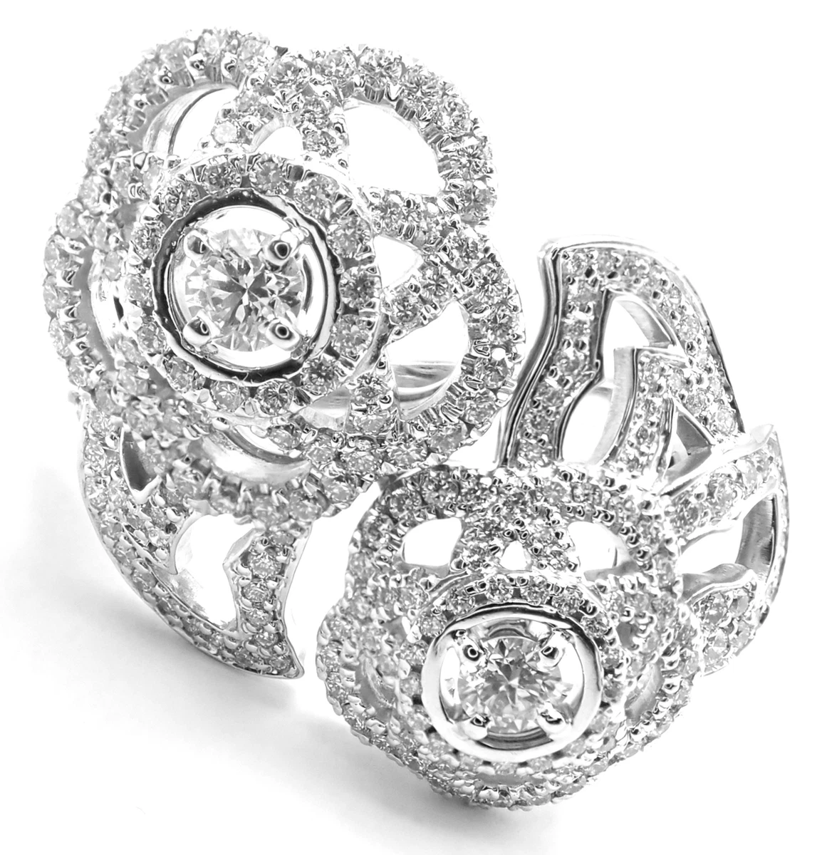 Chanel 18k White Gold and White Ceramic Camellia Flower and