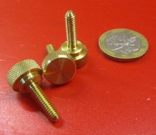 Straight Shoulder Brass Thumb Screw, 1/2" Dia, 8-32 x 5/8" Length, 3 Pcs