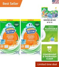 20-Pack Citrus Flushable Toilet Bowl Cleaner Pad Refills for Easy Clean