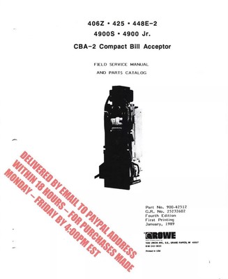 Rowe Cba 2 1 5 Dollar Bill Acceptor Manual 48 Pages Pdf Sent
