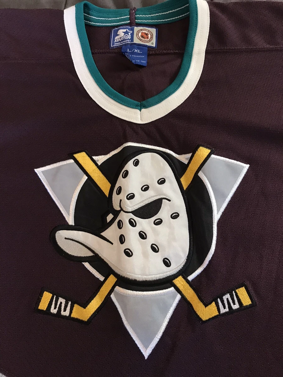 Vintage 90s Starter Anaheim Mighty Ducks Nhl Hockey Jersey Size Youth L/XL