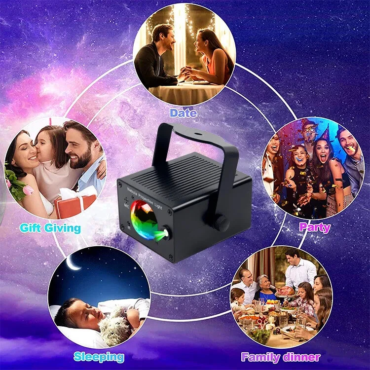 Remote Ocean Wave Nebula LED Laser Star Projector Light DJ Birthday Party Light - Image 2 of 4