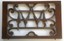 antique walnut wood panel renaissance revival period decorated w. scrolls, swags