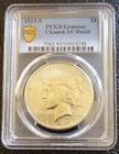 1923-S Peace Silver Dollar Pcgs Genuine Cleaned AU Detail 90% Silver