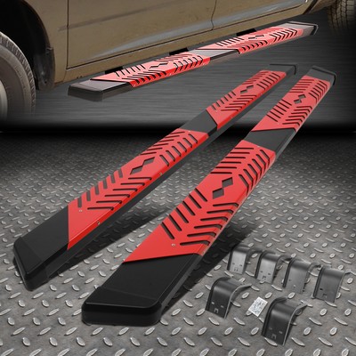 FOR 09-24 DODGE RAM EXTENDED CAB 5.5'' RED STEP PADS SIDE STEP BAR RUNNING BOARDS