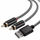 Usb to 2 Rca Audio Cable,16Ft U-Sb A Male to 2 Male Y Rca Stereo Aux Splitter.