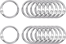 100 Pcs 1 Inch Loose Leaf Binder Rings Nickel Plated Metal Office Clips Silver