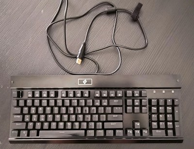 EagleTec KG010 Mechanical Keyboard Clicky Blue LED Wired Ergonomic Steel Aluminu