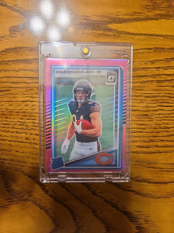 2025 Donruss #310 Colston Loveland Optic Rated Rookies Pink Bears