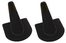 2 Black Velvet Ring Finger Jewelry Holder Showcase Display Stands