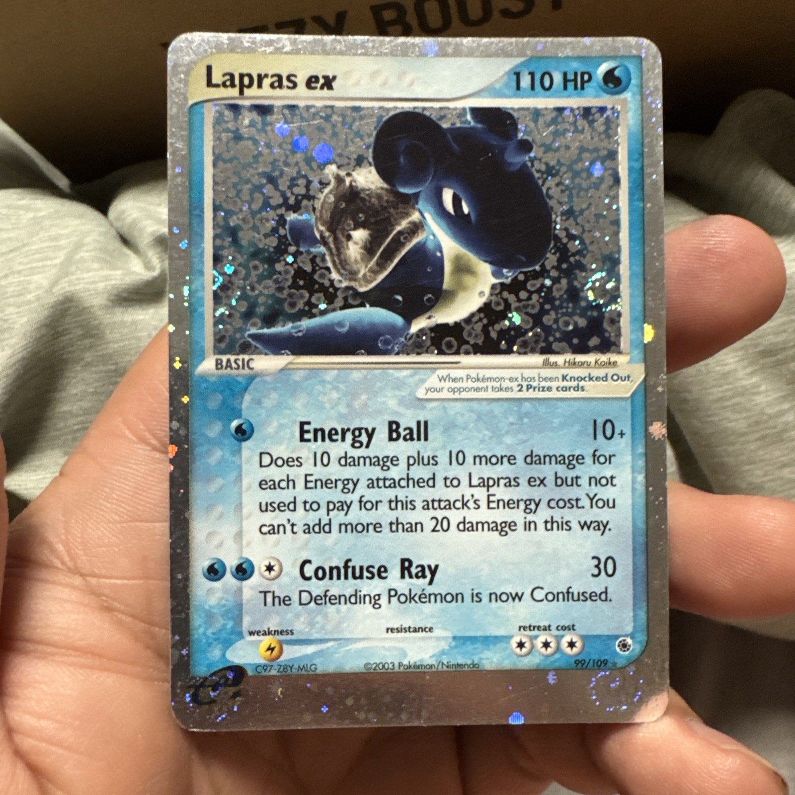 Lapras EX 99/109 EX Ruby & Sapphire 2003 Holo MP TRIPLE SWIRL POKEMON TCG CARD