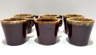 Hull Brown Drip Glaze Pottery Tall Coffee Mug/Cup Set of 6 USA Oven Proof