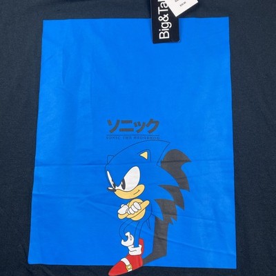SONIC The Hedghog Men's Black Tshirt 5XLB Big & Tall Graphic Front  