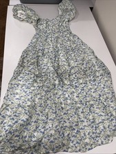 ASTR The Label Florentina Dress in Cream Blue Floral S