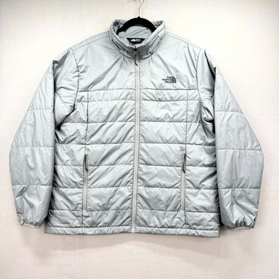 #ad #ad The North Face Insulated Bombay Puffer Jacket Mens XXL Silver Waterproof Zip Up $48.99