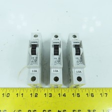 Siemens 5SX2 C10 10A Single Pole Rail Mount Circuit Breaker 277V Max Lot Of 3