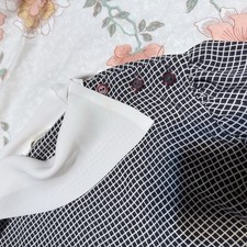 Vintage 80s Black White Two Piece Skirt Blouse Set Fritzi Size Small
