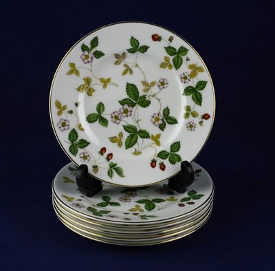 Wedgwood WILDE ERDBEERE Bone China x6 Beilagen-/Brotteller - Top Zustand