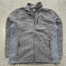 Little Donkey Andy Polar Fleece Jacket Mens L Outdoor Hiking Grey Blue Full Zip