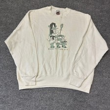 Fruit of the Loom Sweatshirt Mens Size L White Graphic King of Em All USA Made