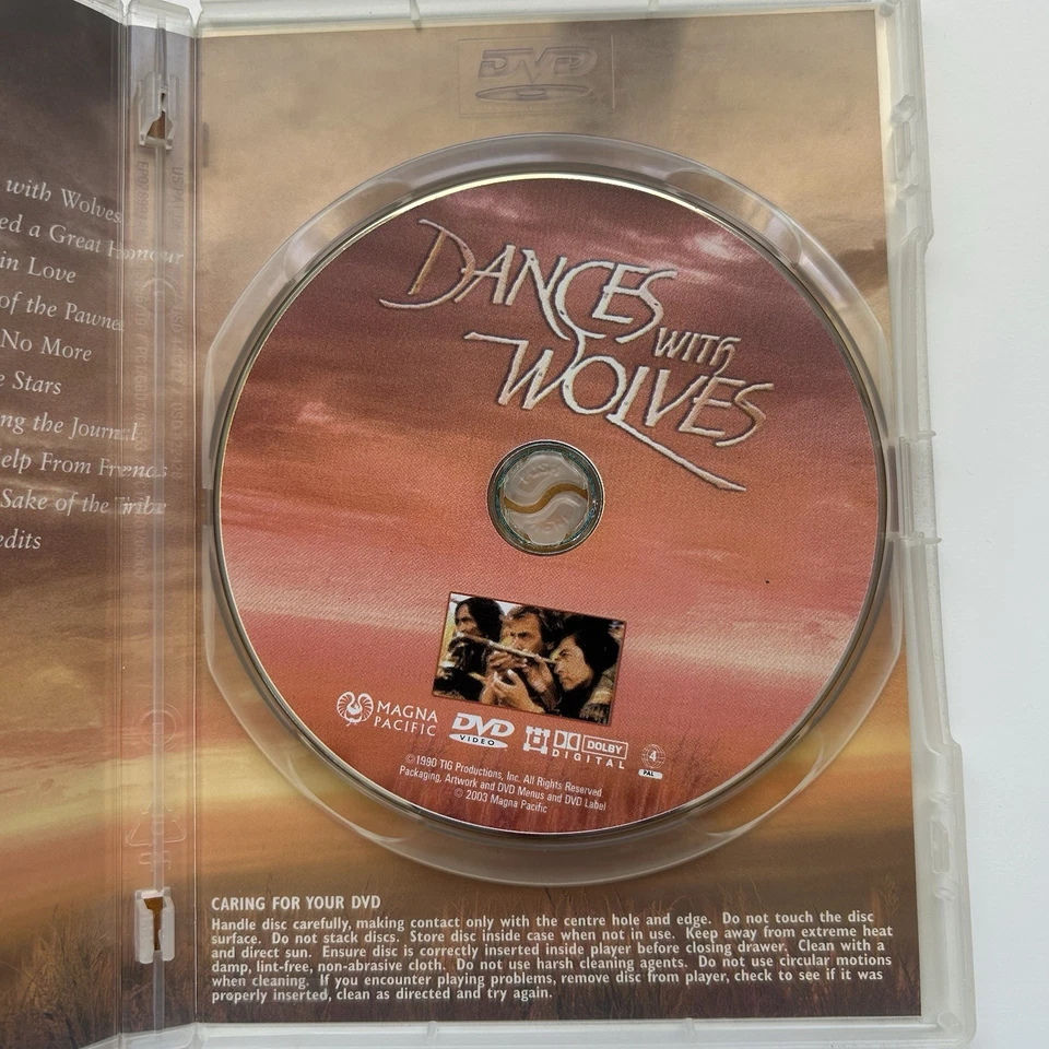 Dances with Wolves Kevin Costner Mary McDonnell 1990 DVD Region 4 - Image 3 of 4