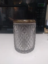 Antique Cut-Glass beautiful jar capped with a metal Kerr cap unknown maker