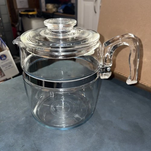 Vintage Pyrex 7759 B 9 Cup Glass Percolator Coffee Pot and Lid. POT & LID ONLY