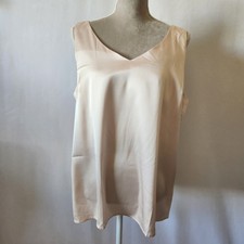Ekouaer Women's X-Large Blush Sleeveless V-Neck Pullover Satin Cami Tank Top