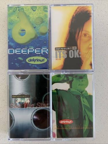 DELIRIOUS ?- CASSETTE SINGLES x 4 as pics *like new*