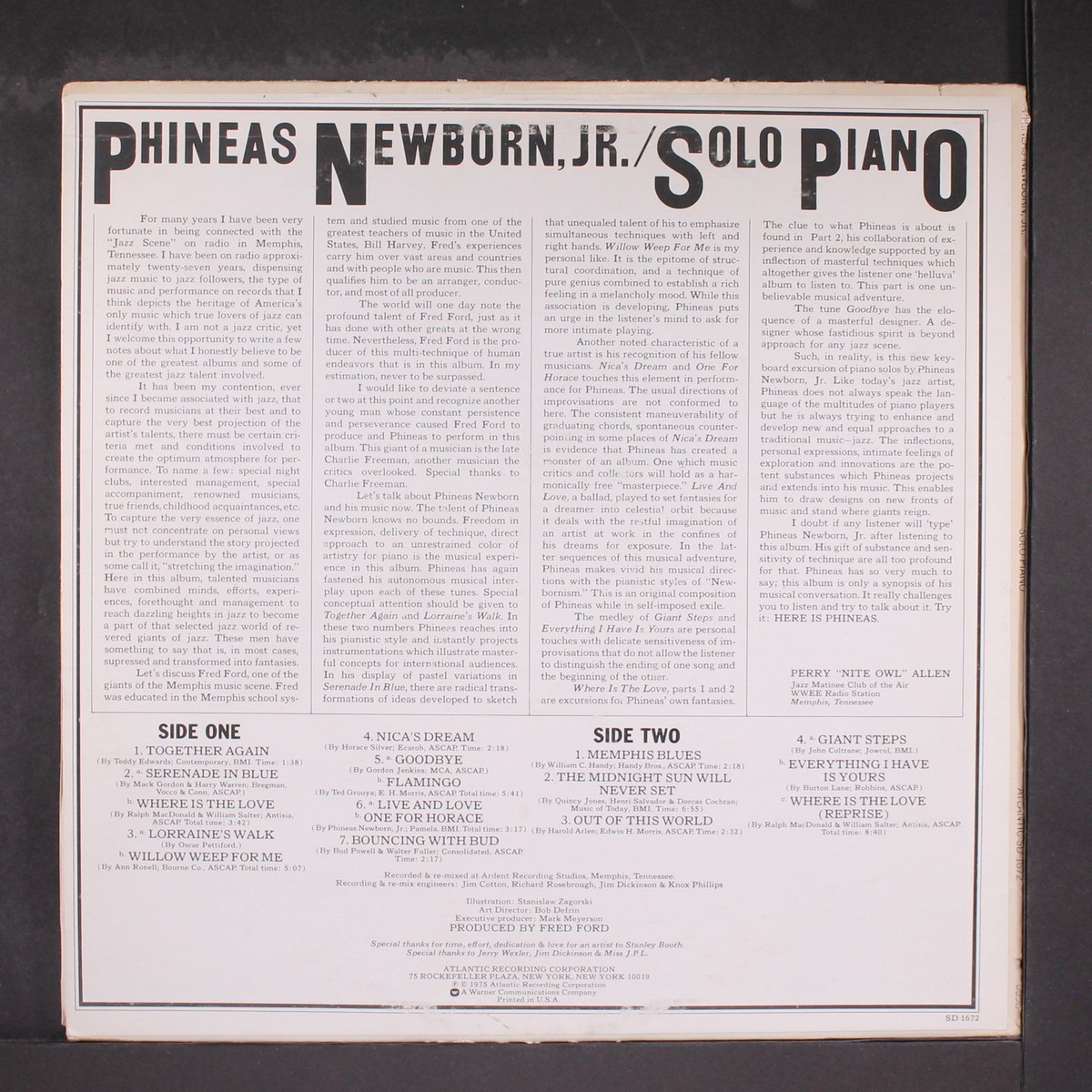 Phineas Newborn Jr. – solo Phineas Newborn, Jr. – Solo Piano – Vinyl (MO, LP, Album
