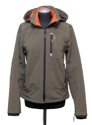 180 17 CMP Damen  Softshelljacke Jacke Gr. S oliv grün Kapuze Fleecefutter