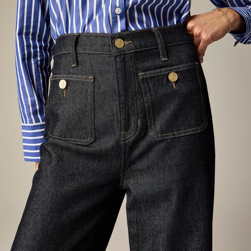 J. Crew Sailor Denim Trouser Pant in Rinse Wash Resin Rinse Size 25 NWOT - Picture 3 of 13