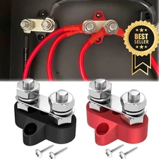 2PC 1/4" M8 12-48V Bus Bar Terminal Block Power Stud Battery Junction Post