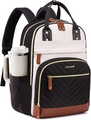 LOVEVOOK Laptop Backpack for Women with Giant Tumbler Holder Pocket,15.6 inch Sc