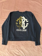 Roberto Cavalli Navy Blue Logo Sweatshirt Med...